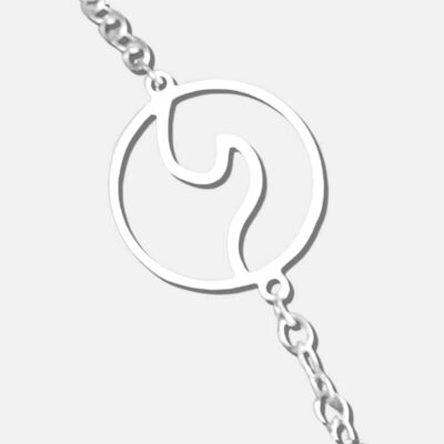 Náramok s trojfarebnou striebornou kotvou KALA